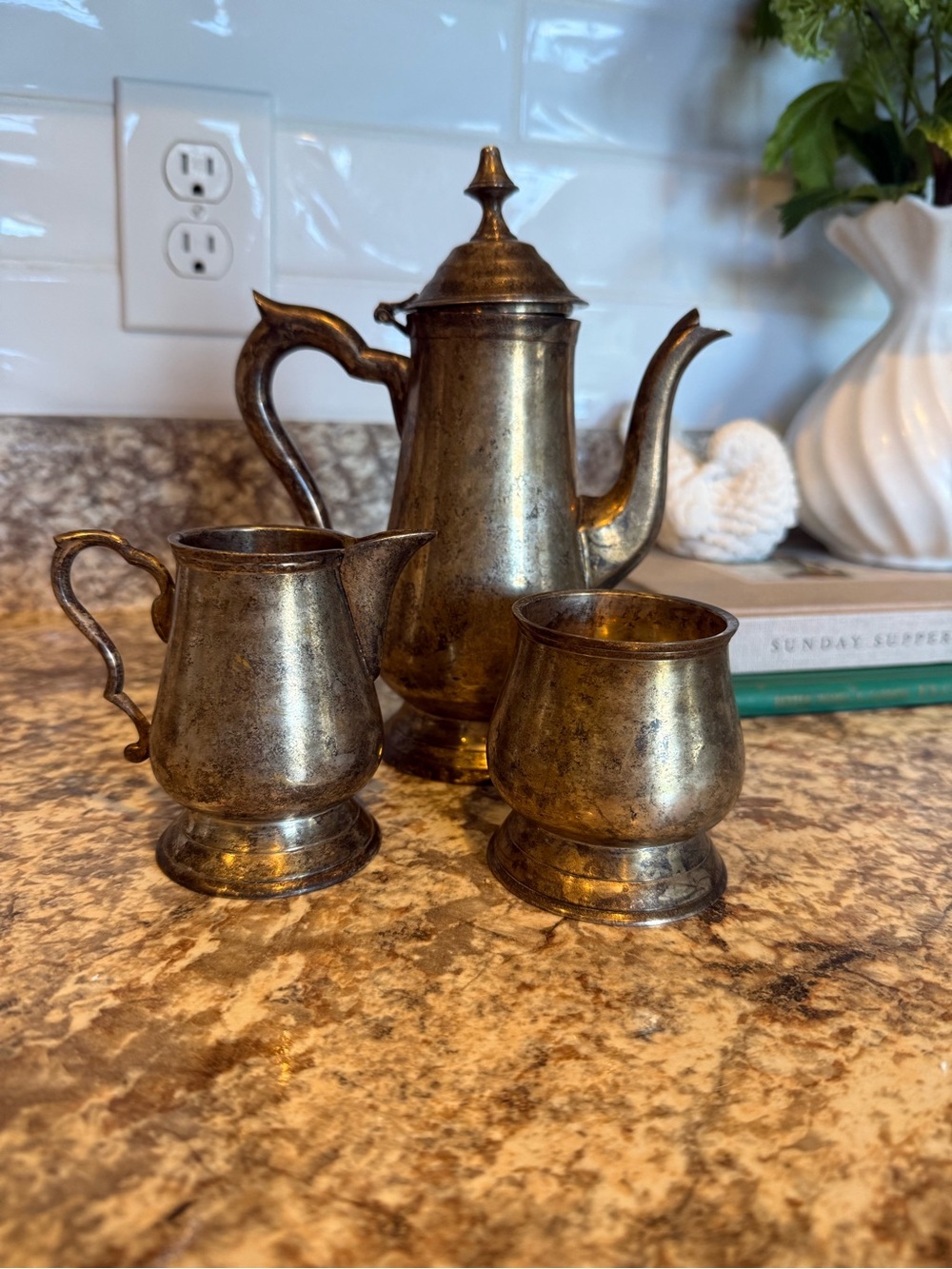 Vintage Silver-Plate Tea Set - 3 Piece
